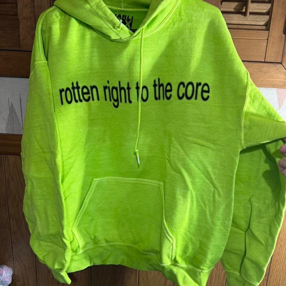 Green and black Charlie XCX Rotten Right To The Core hoodie NWT Size Medium